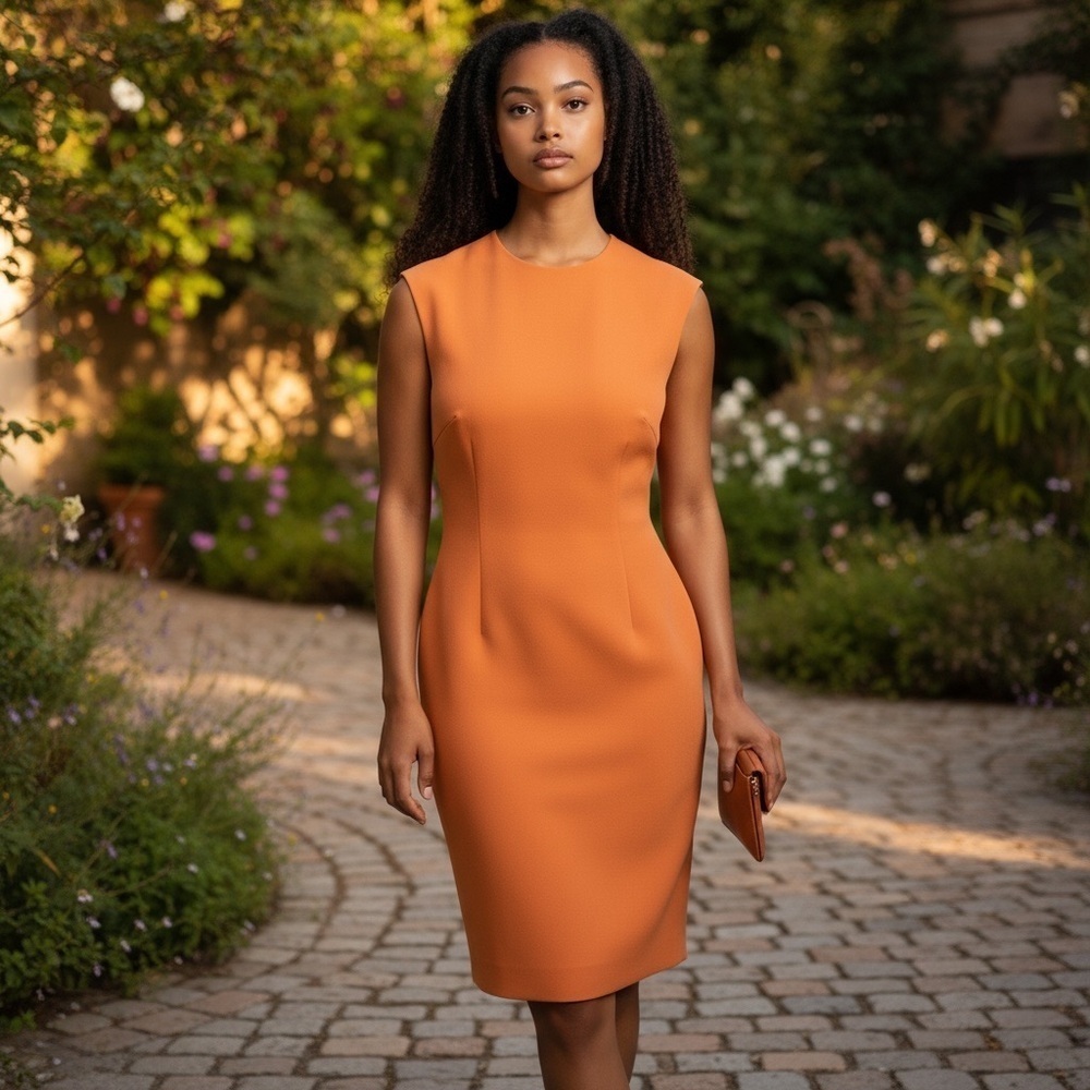 EUC - Celine Finition Main Sleeveless Dress - Size 40 - Peach